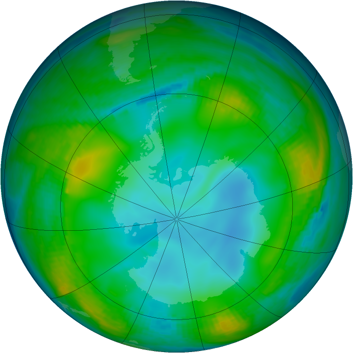 Antarctic ozone map for 01 June 1983